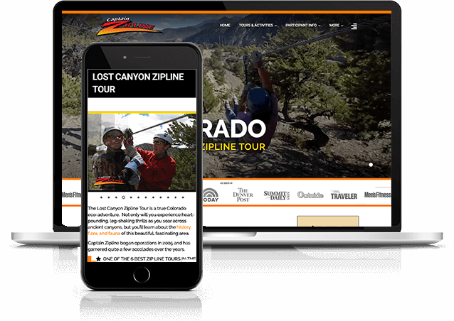 Display of Captain Zipline Website in Salida Colorado